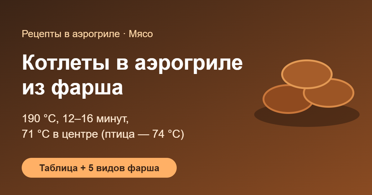 Котлеты в аэрогриле из фарша — обложка