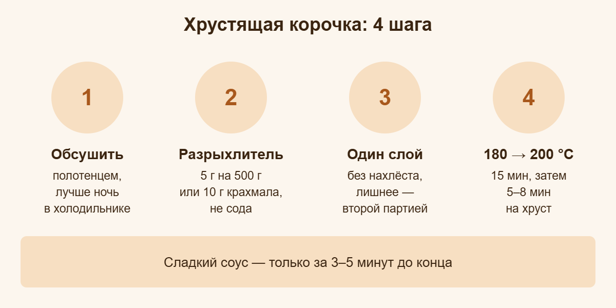 Схема: 4 шага к хрустящей корочке крылышек в аэрогриле