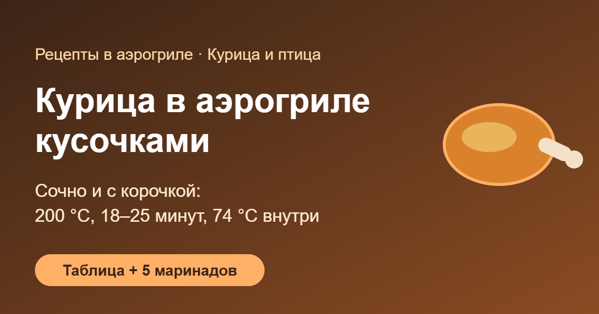 Курица в аэрогриле кусочками — обложка