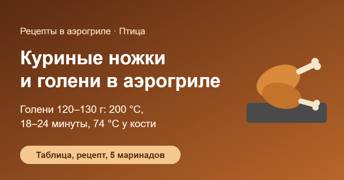 Куриные ножки и голени в аэрогриле — обложка