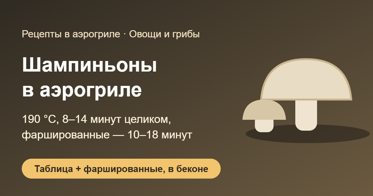 Шампиньоны в аэрогриле — обложка