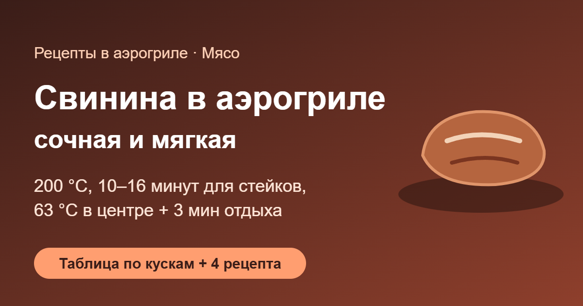 Свинина в аэрогриле: сочная и мягкая — обложка